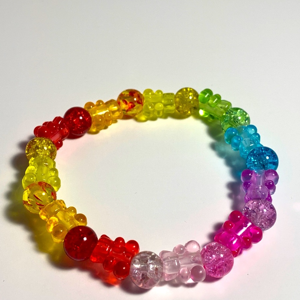 Rainbow gummy bear bracelet